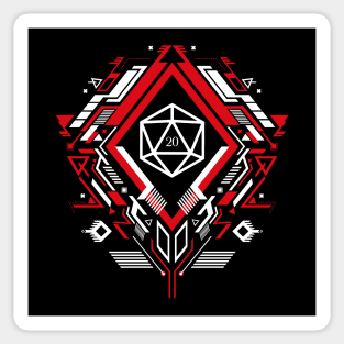 Futuristic Polyhedral D20 Dice TRPG Tabletop RPG Gaming Addict Sticker